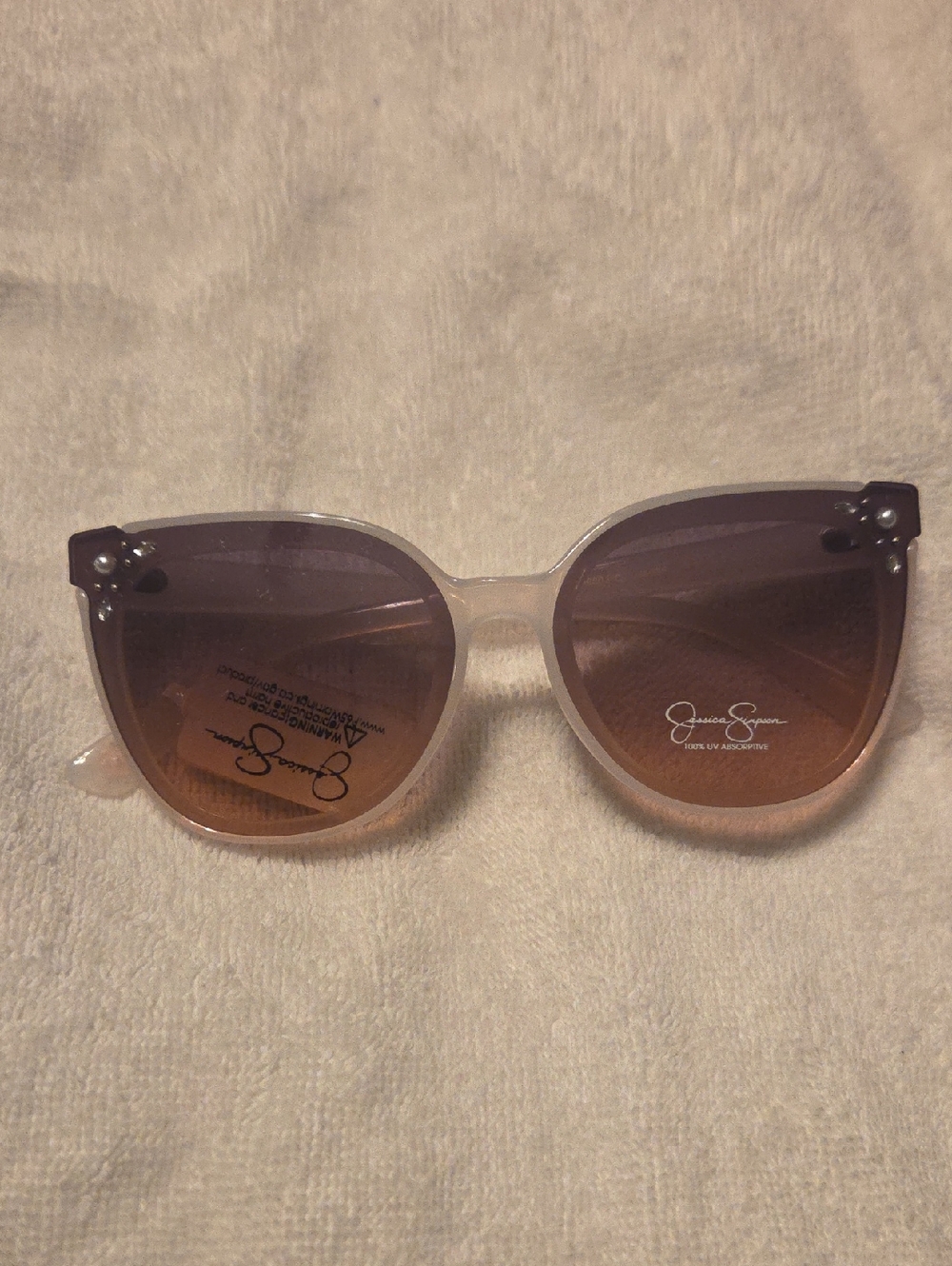 Jessica Simpson Clear-to-Pink Gradient Cat Eye Sunglasses(#15)